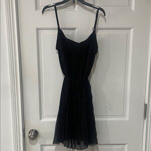 Chic Black Mini Dress with Pleats